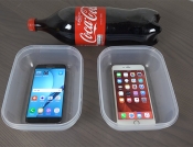 Samsung Galaxy S7 Edge i iPhone 6S Plus Coca-Cola test!?